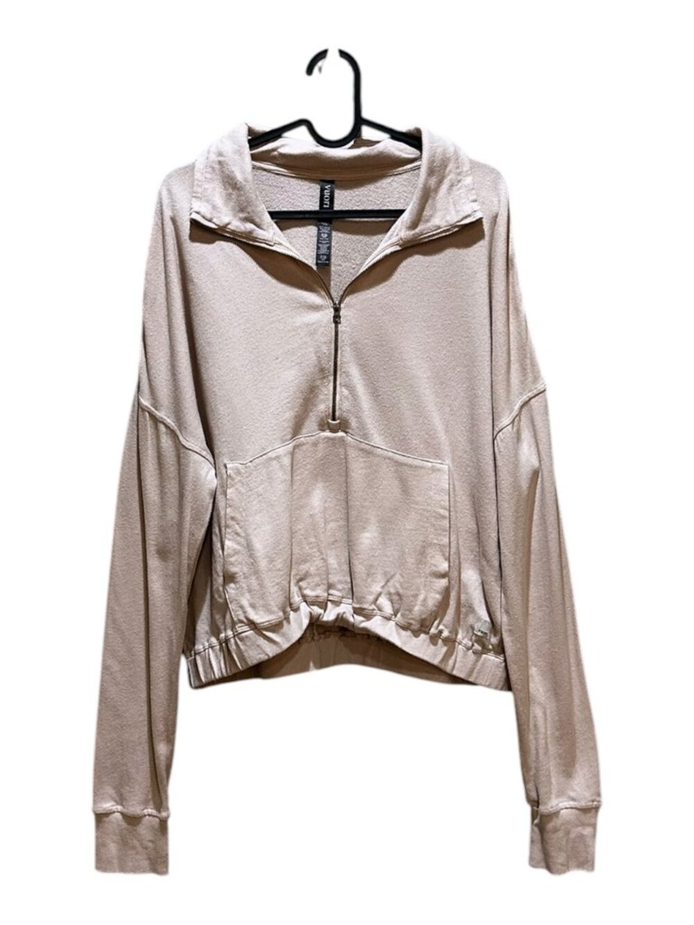 Vuori Sunnyside Half Zip Up Cream/Pink Sweatshirt